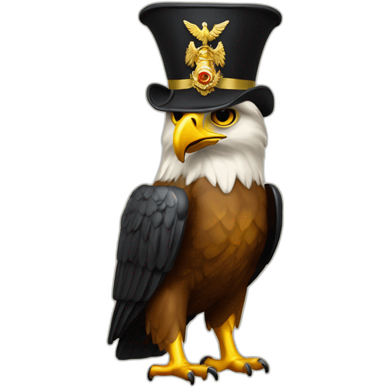 golden imperial eagle with napoleon tricorne hat emoji