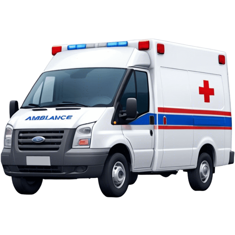 Ambulance - Ford Transit 350 (Model Year: 2021) (Iconic colour: White with red and blue lights) emoji