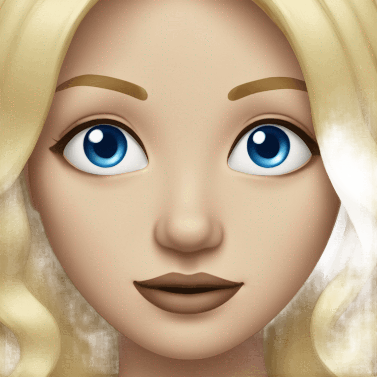 realistic blonde hair portrait with blue eyes  emoji