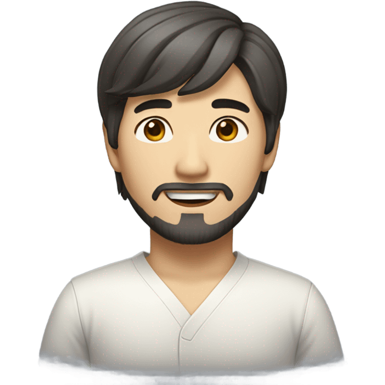 Korean Male with half long hair and small beard emoji