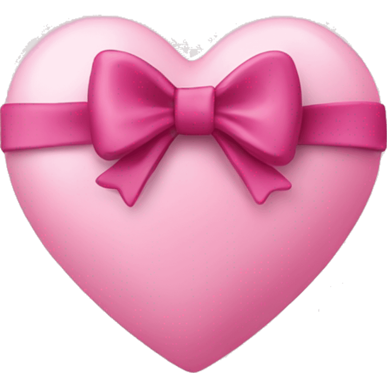 light pink heart with dark pink bow  emoji