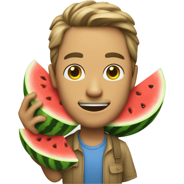 Man with watermelon in his hand emoji