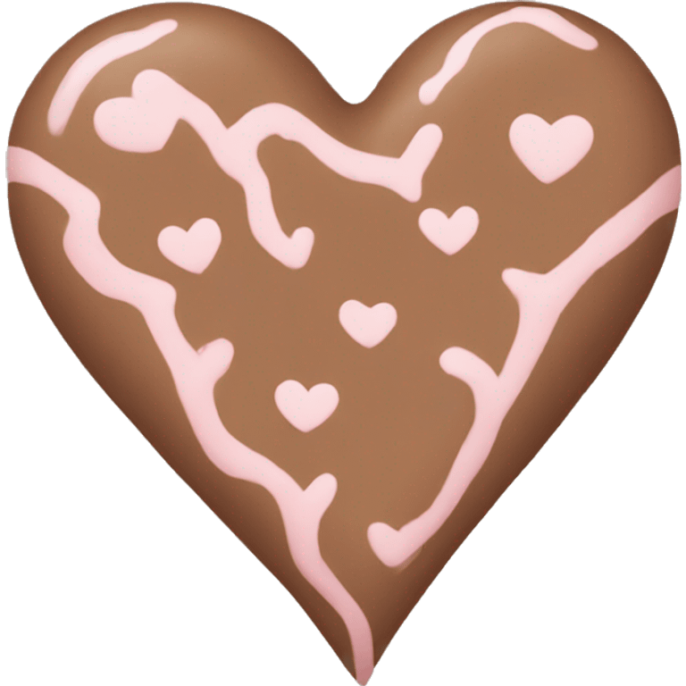 brown pastel heart two halves emoji