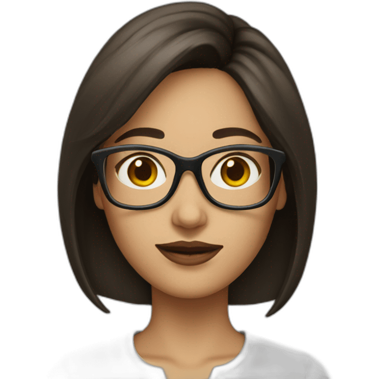 brunette glasses woman emoji