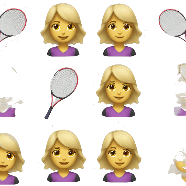 Blonde girl playing tennis emoji