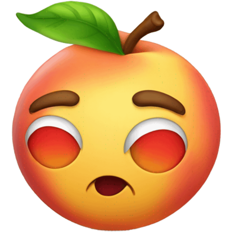 Curvy peach sticking tongue out  emoji