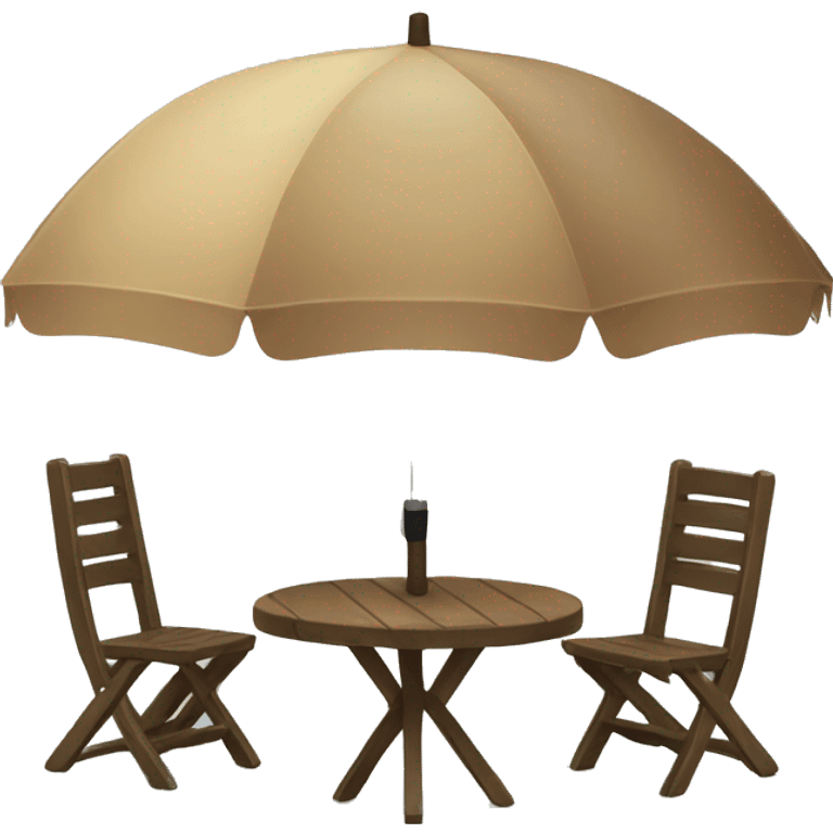 table with umbrella emoji