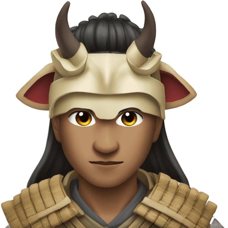 Japanese warrior with warthog mask emoji