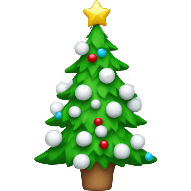 White Christmas tree with bows up  emoji