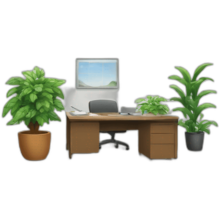 Office with plant  emoji