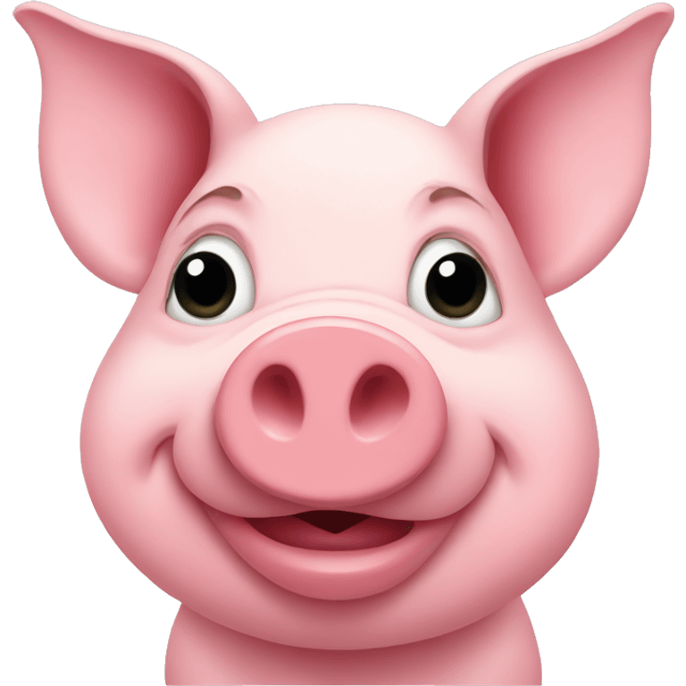 pig wearing pink emoji