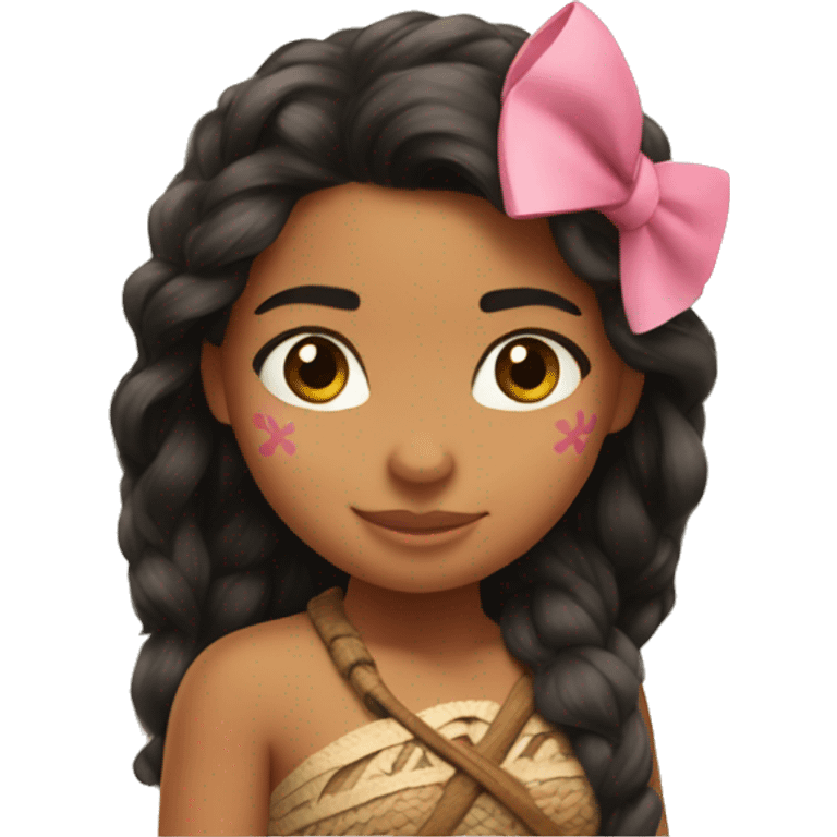 Moana with a pink bow emoji