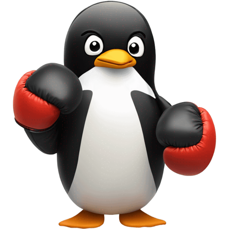 Penguin and boxing gloves emoji