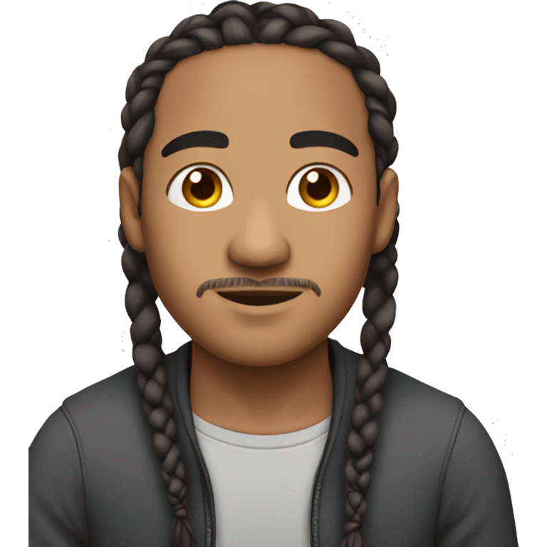 lightskin man with neck length braids not tied up emoji