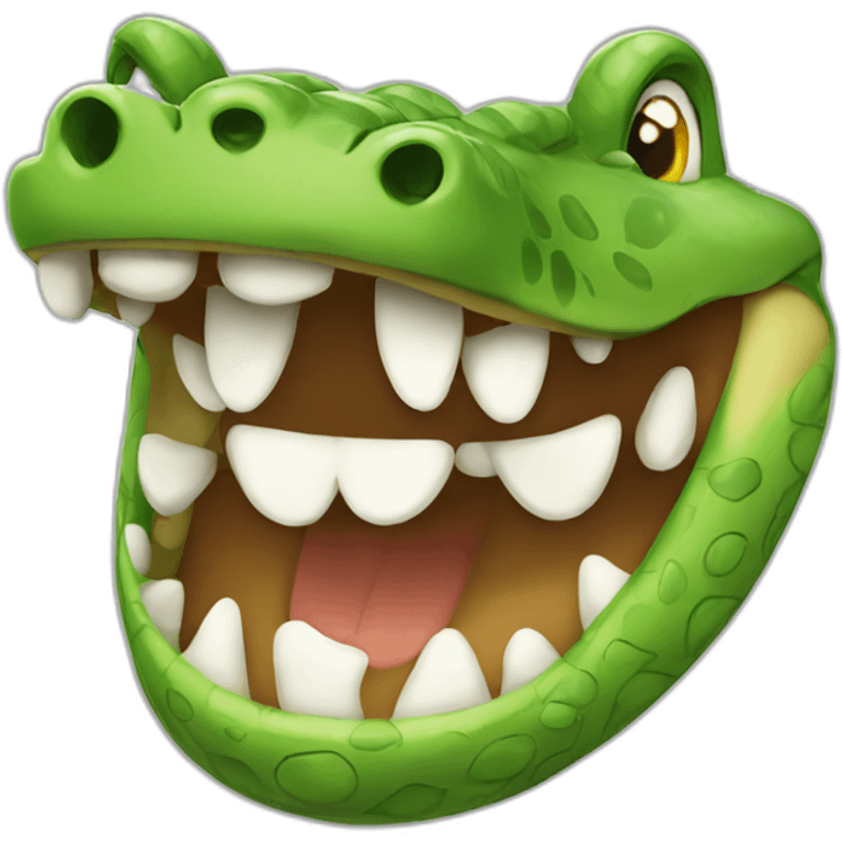 Big smiling crocodile emoji