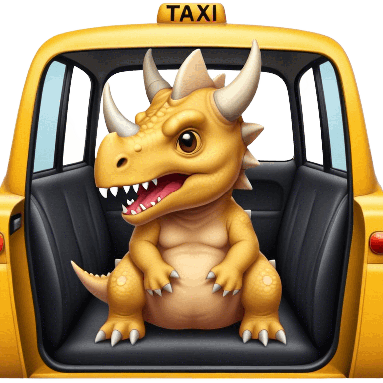 angry office triceratops in the back seat of the taxi emoji