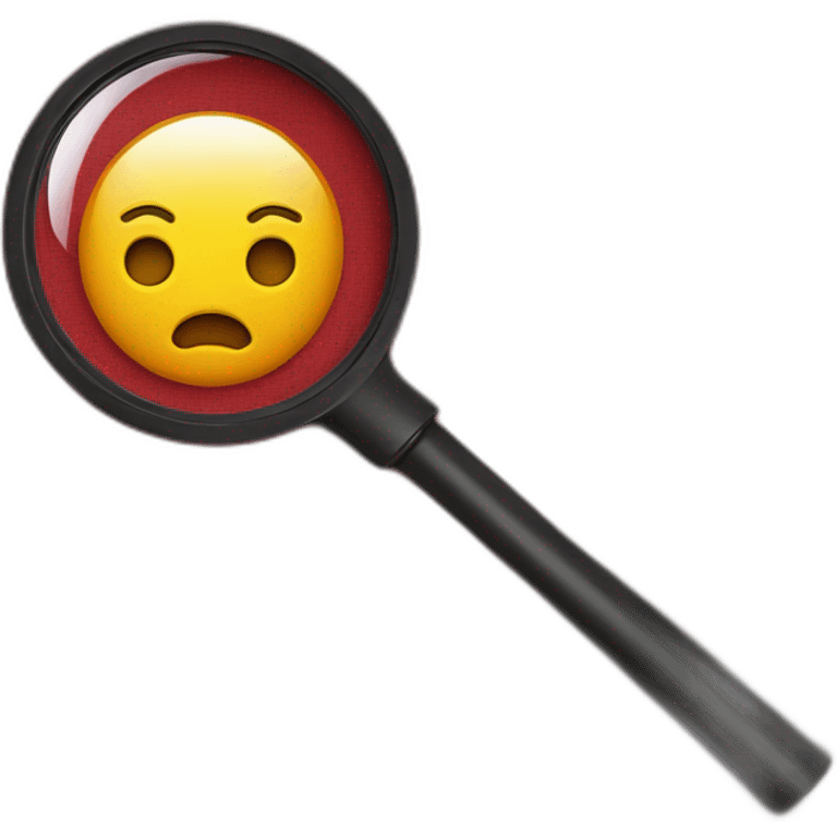 magnifying glass over piece of red cloth emoji