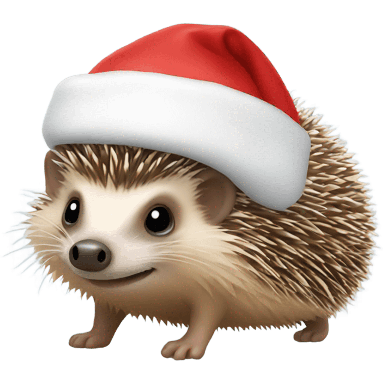 hedgehog wearing a Santa hat emoji