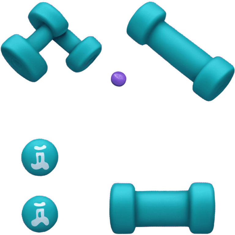 Yoga mat and two small weights  emoji