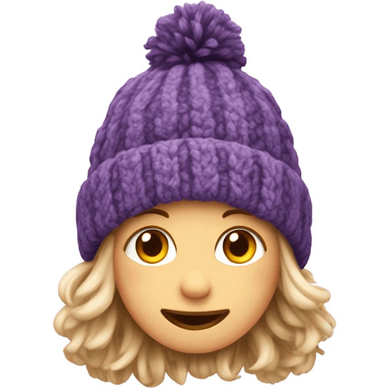 Purple knitted hat emoji