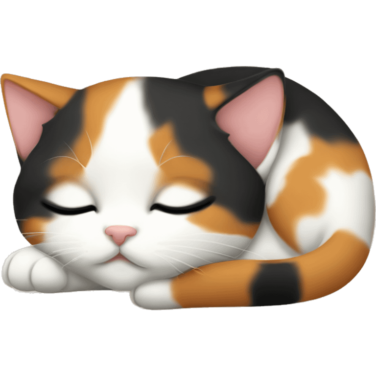 Sleeping Calico kitten emoji