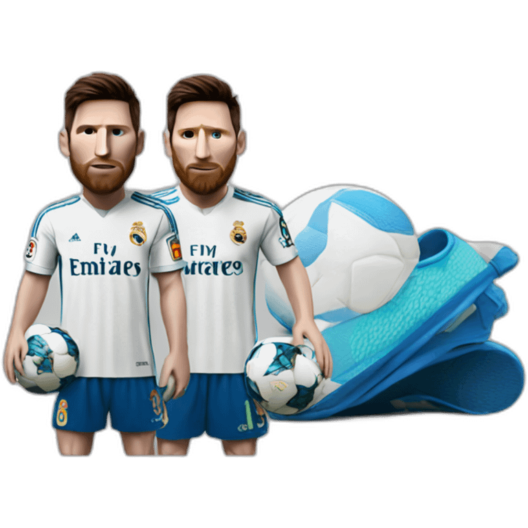 Messi con la camiseta del real madrid emoji