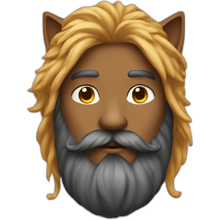 bearded man with cat on head emoji