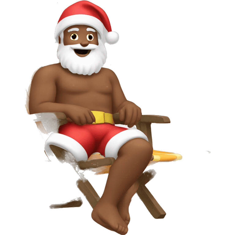 Santa getting a tan emoji