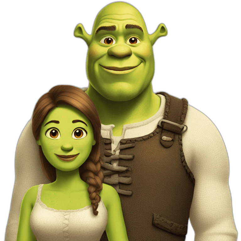 Shrek with his wife emoji