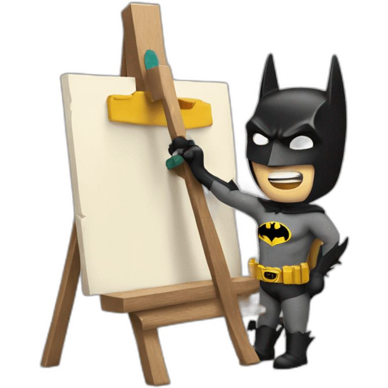 Batman as a painter emoji