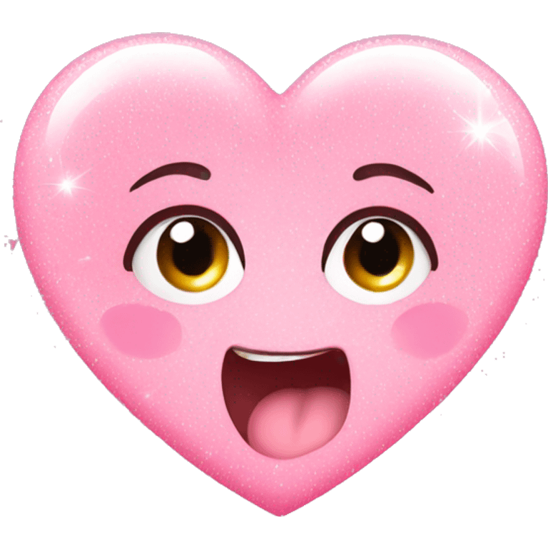 Baby pink love heart with sparkles  emoji