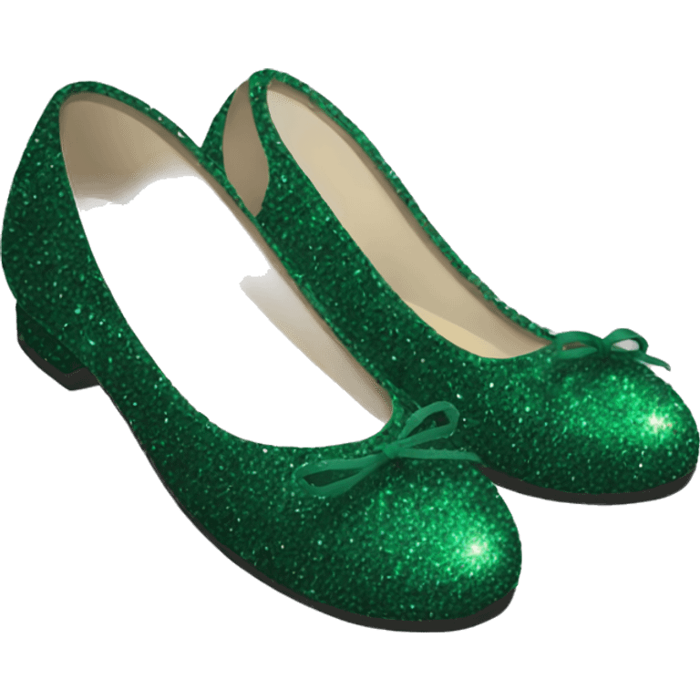 Dark green glitter ballerina shoes emoji