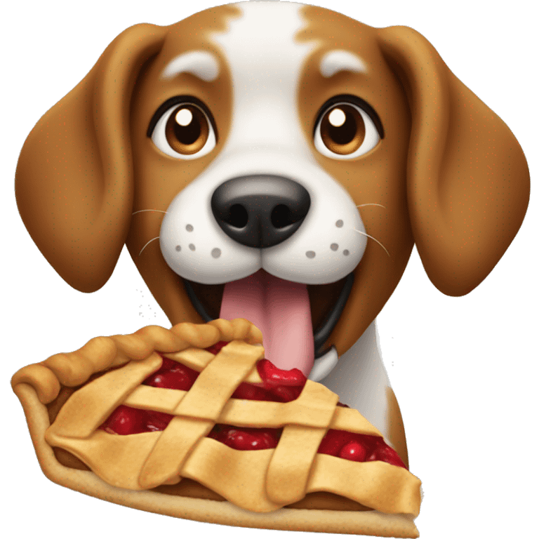 Dog eating apple pie emoji