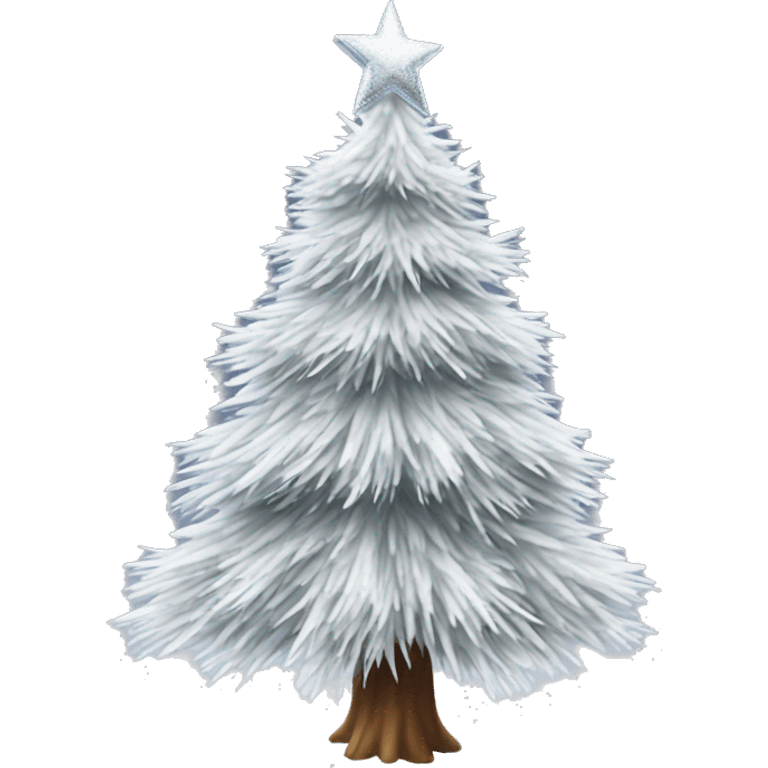 Christmas snow tree some silver tinsel  emoji