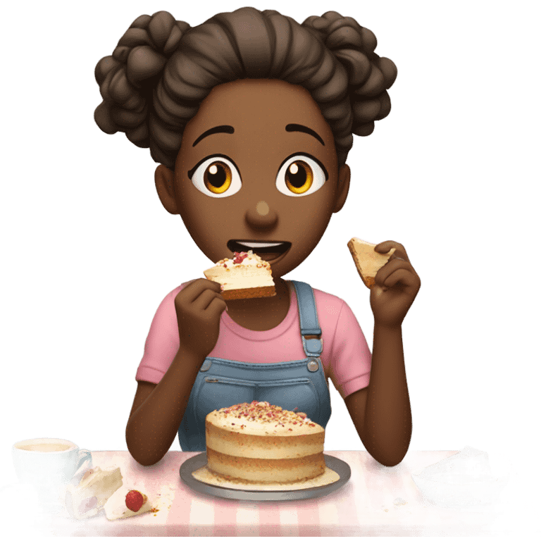 girl eating cake like an animal  emoji