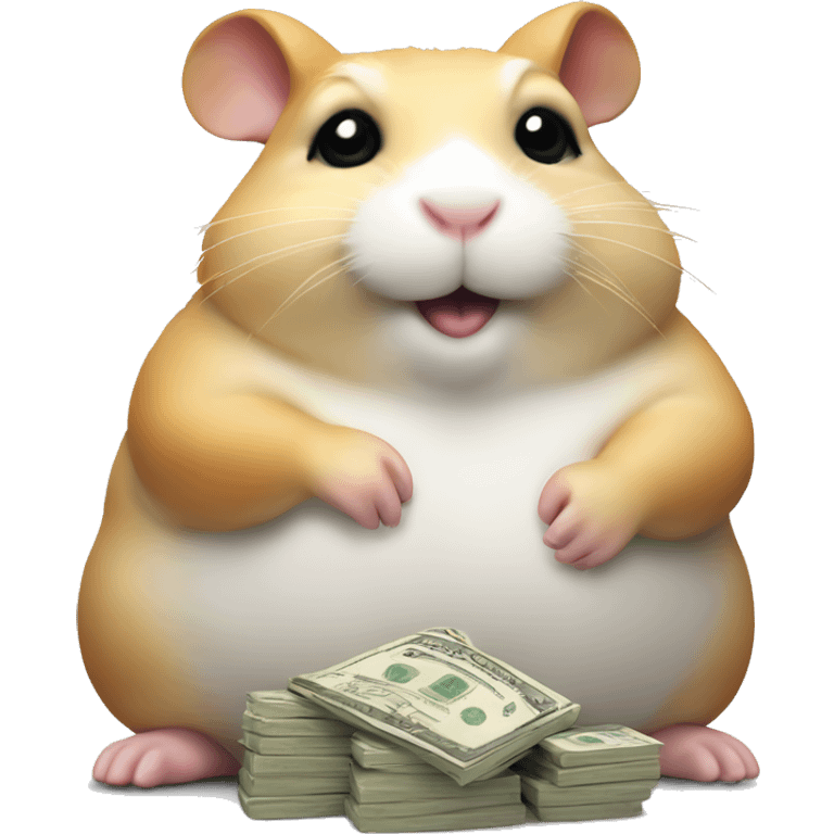 Extremely fat hamster offering pack of money   emoji