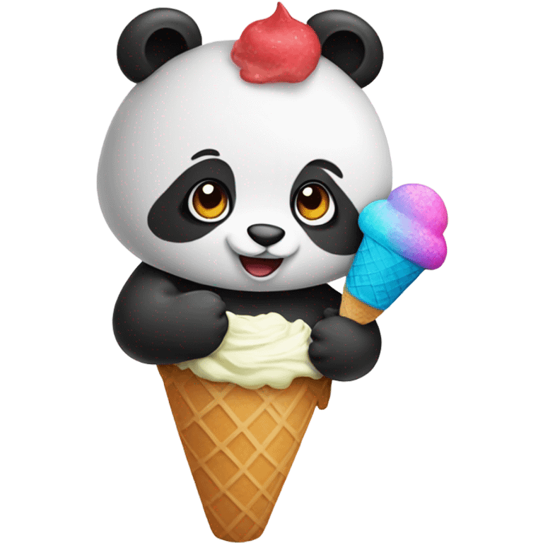 Panda eating ice cream emoji