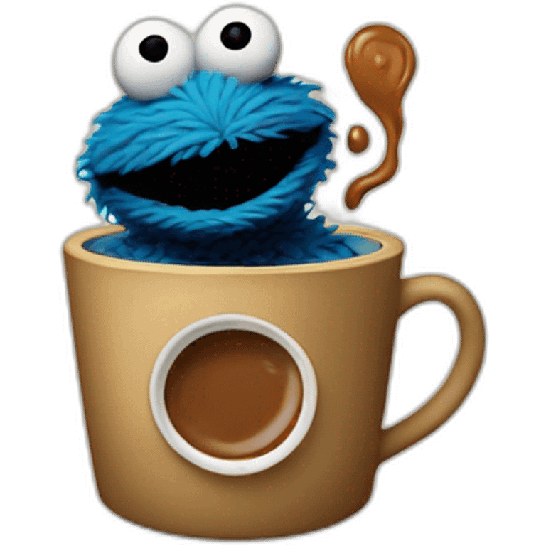 Sesame street with coffee emoji