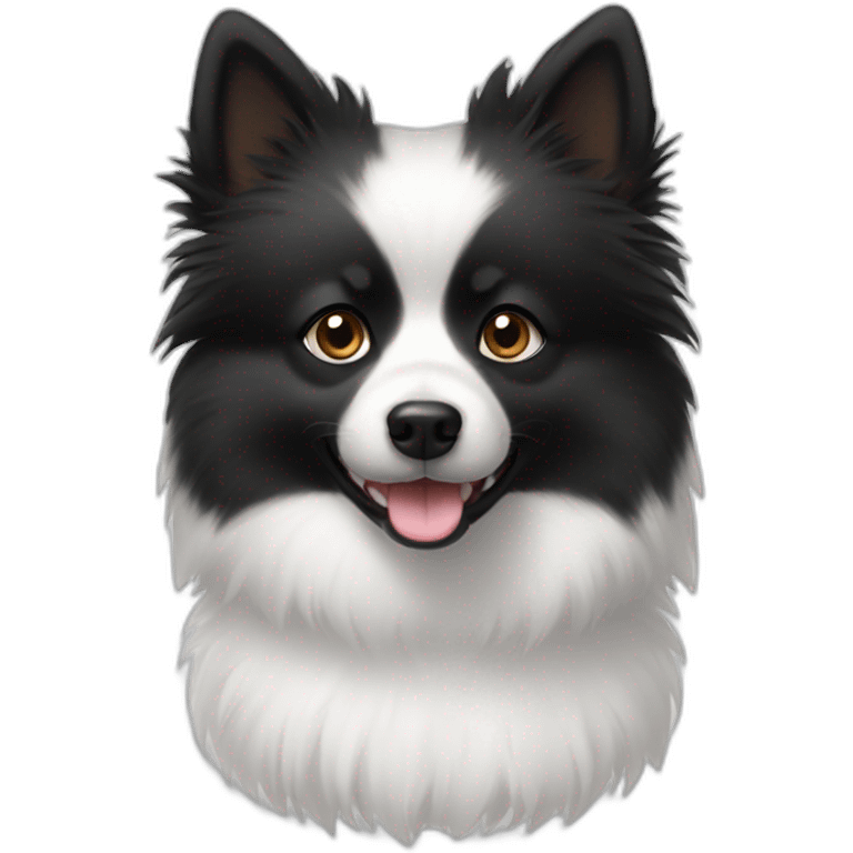 Black White small spitz emoji