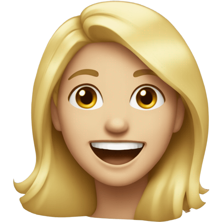 Blonde girl laughing emoji