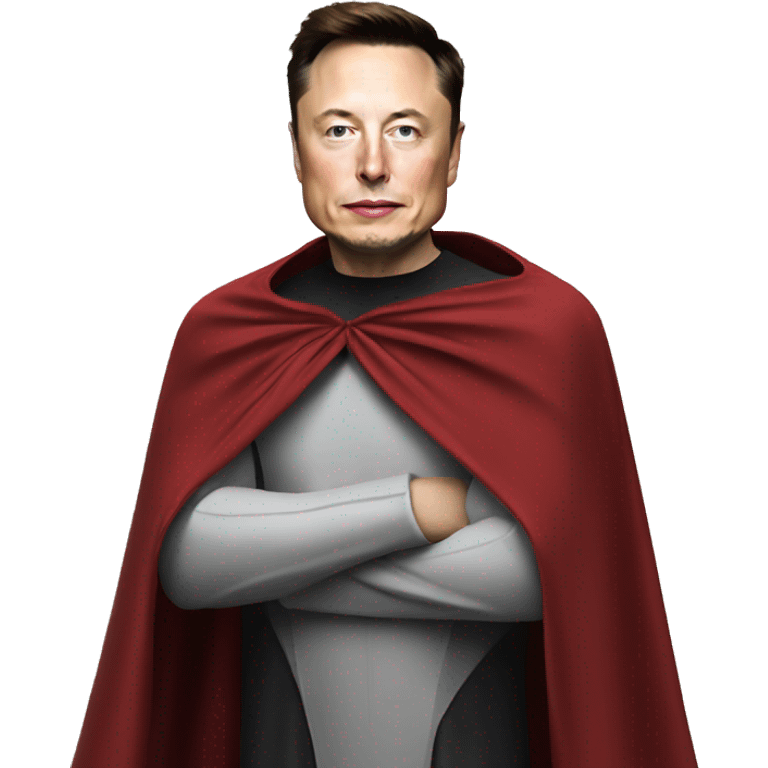 Elon musk wearing a cape emoji