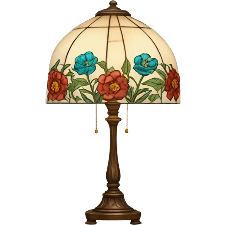 Tiffany lamp with flowers emoji