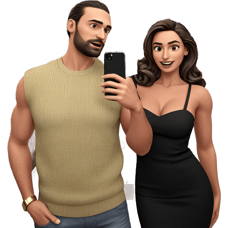 selfie of stylish couple emoji