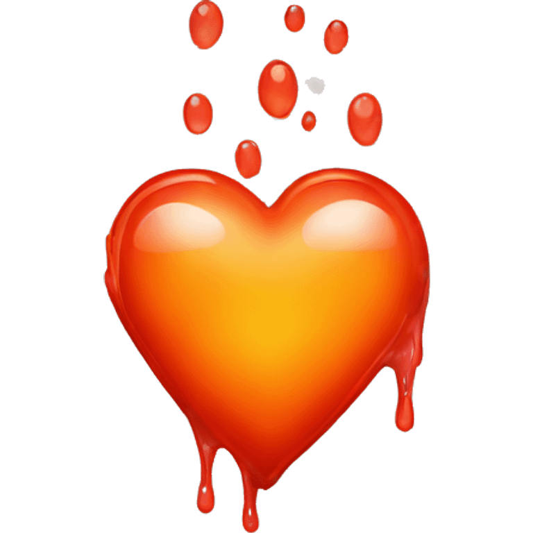 bleeding red heart shape glowing red-orange emoji