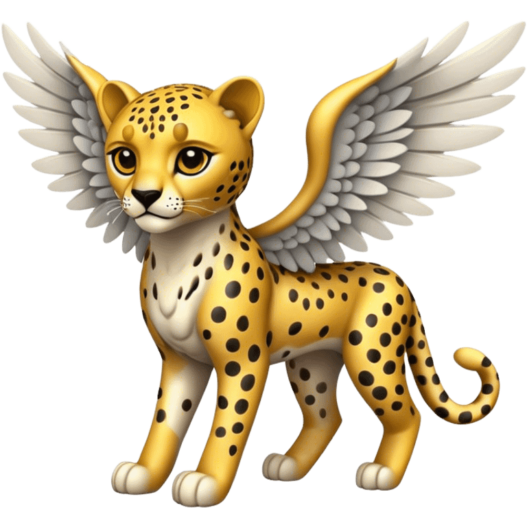 Stone cheetah with wings emoji