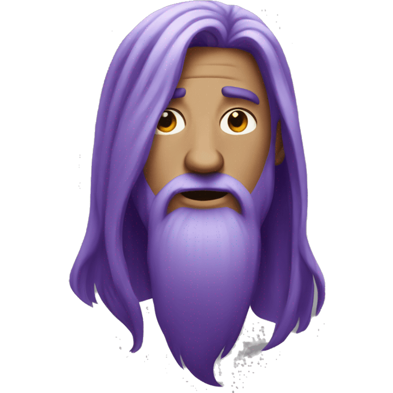 Man with a long purple hair emoji