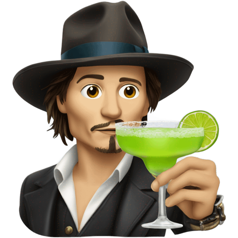 Johnny Depp drinking a margarita  emoji