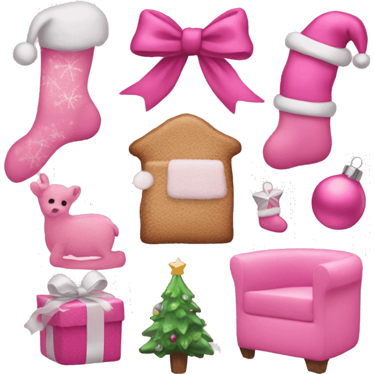 pink christmas items emoji