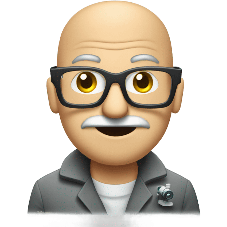 Bald man, with making semiconductor emoji