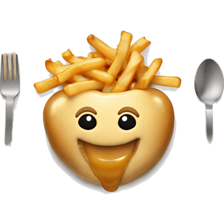 Poutine qui mange des pâtes  emoji